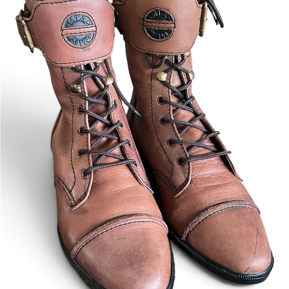 MIA Heritage Leather Lace-Up Equestrian Combat Ankle Boots | Size 6